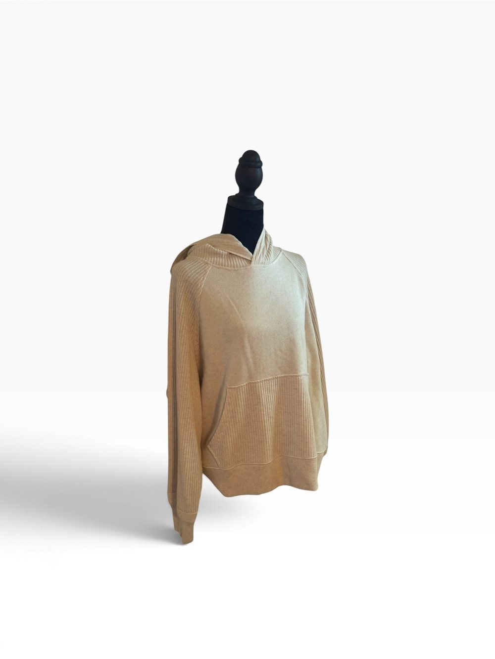 aerie Beige Scoop-Neck Hoodie Sweater